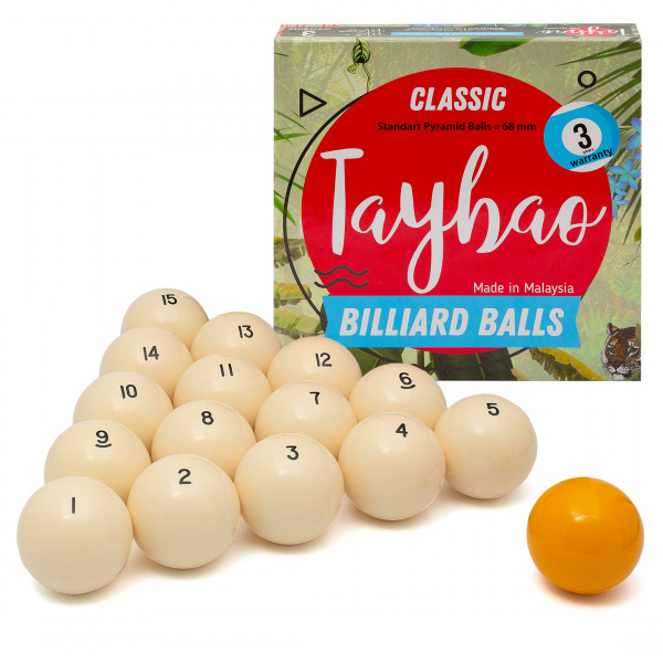 Бильярдные шары для русского бильярда Taybao 68 мм