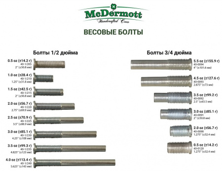Болт весовой McDermott Weight Bolt 1.0oz 1шт.